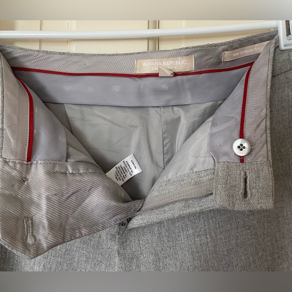 Banana Republic The Martin Fit Grey Wide Leg Trousers - Picture 3 of 8